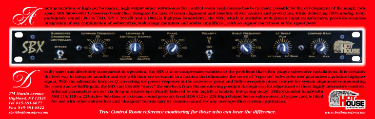 SBX Sub Crossover/Controller Ad
